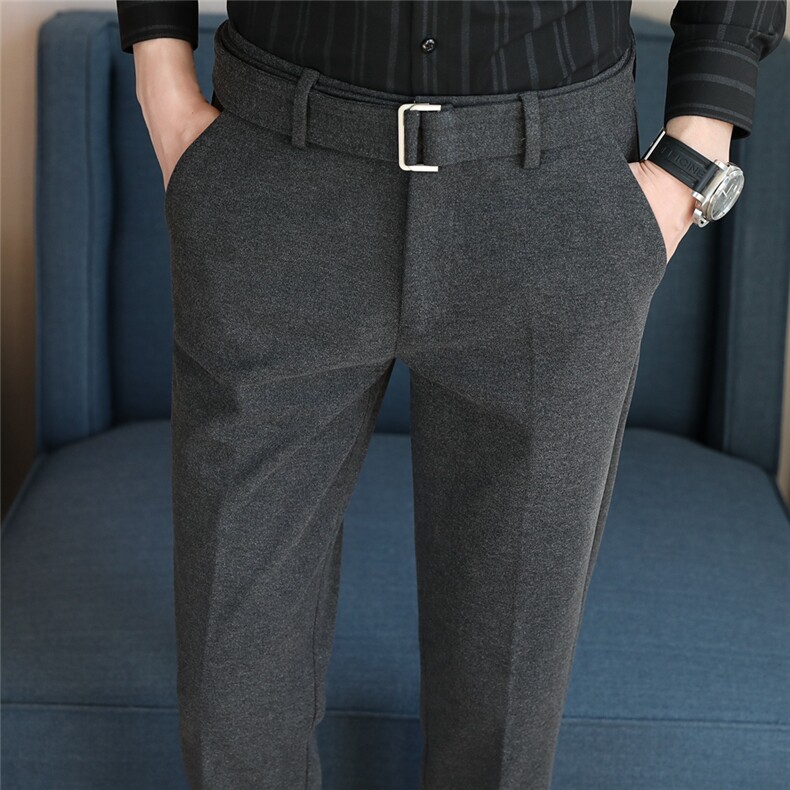 K838-P65男士秋冬星空呢面料休闲西裤带腰带28-38码，男装西裤，电商A211