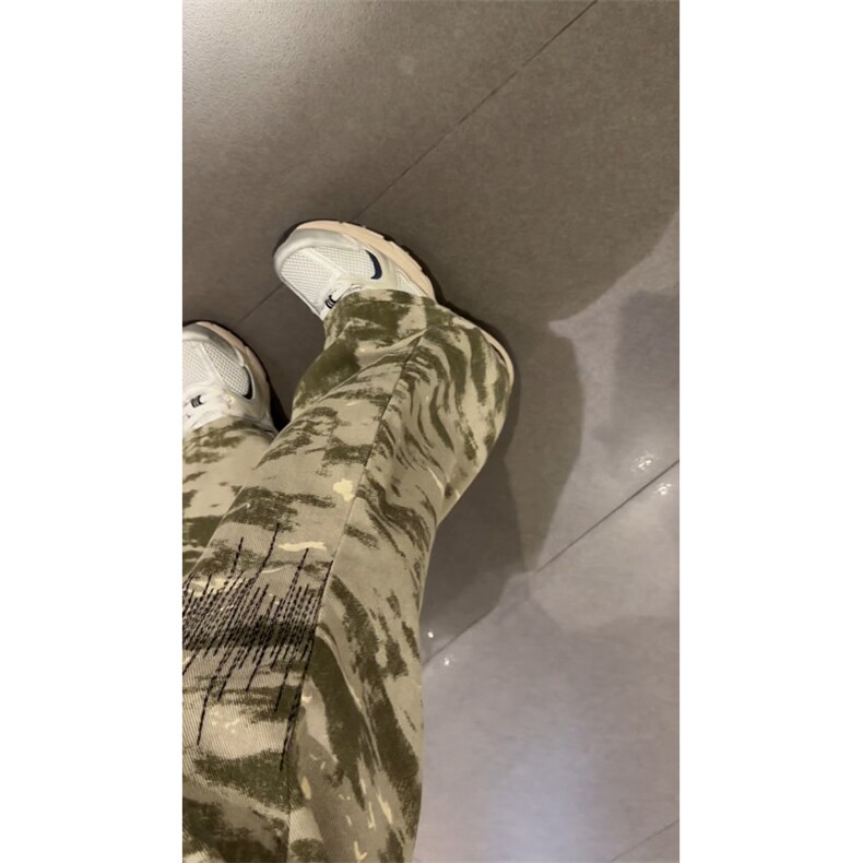 秋装刺绣迷彩工装裤男美式高街伐木裤直筒休闲迷彩裤子GJ395P50,男装工装外套,电商D256