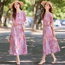 2025夏装连衣裙，女装连衣裙，依路服饰