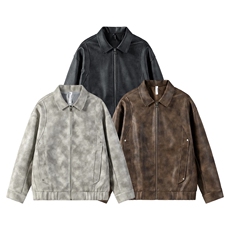 男士帅气皮衣美式扎染户外飞行外套，男装皮衣，星座1206-1（原A206-1）