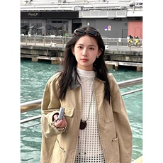 美式工装帆布外套男女2025春秋冬宽松百搭休闲夹克上衣W6656-P98，男装夹克，星座412-1