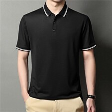 爸爸夏装短袖t恤中老年冰丝中年人polo衫男士夏季爷爷男装，男装T恤，电商B212（原钱塘6029）