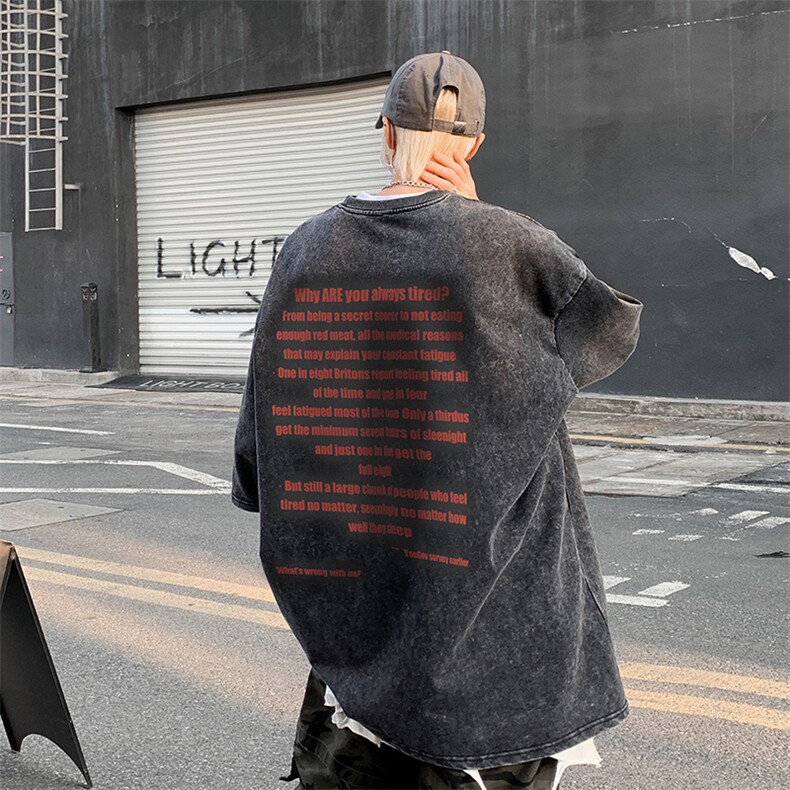 B239-X1023-P38美式字母做旧水洗短袖落肩袖短袖T恤男,男装T恤,星座514-2(原B239)
