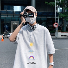 PL57141-P35翻领短袖polo衫男大码胖子半袖t恤男有领保罗衫模特，男装Polo衫，电商A040