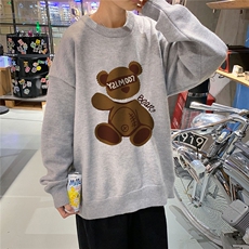 1港风新款宽松休闲中性情侣潮流印花毛衣男外套7788P48加绒P55，男装针织衫/毛衣，星座226-2