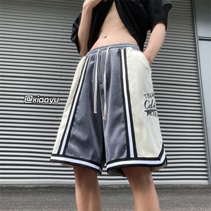 XZ616 夏季新款自制刺绣拼接五分裤休闲运动短裤 TY322 P45控58图片