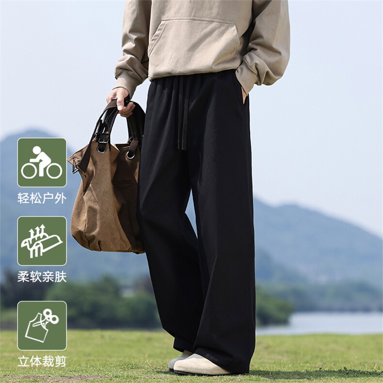 2025秋季新款现货纯棉水洗直筒裤工装休闲长裤DSA157B-K2530-P60图片
