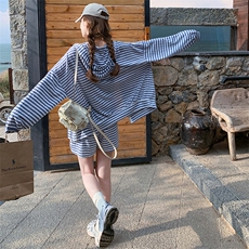 【新款现货】休闲条纹防晒套装088-7725p155k218，女装套装/套裙，2C088