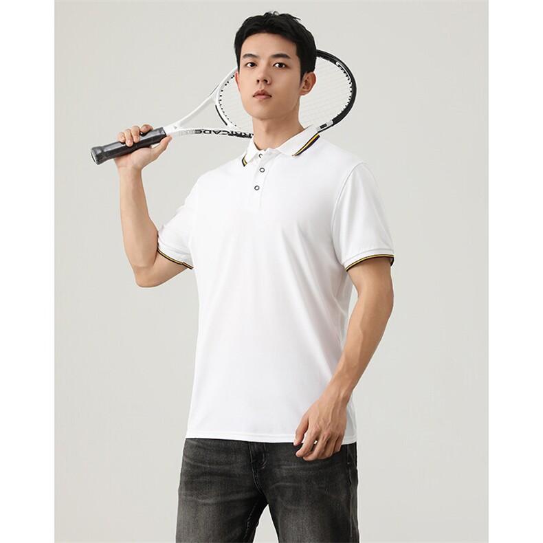 P001短袖男夏新撞色领潮流半袖冰丝休闲透气高级翻领polo衫T恤衫，男装Polo衫，星座115A-3