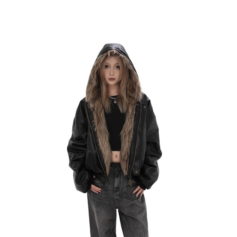 M5015-P139美式短款机车风夹克棉服女2025冬季新款座山雕,男装夹克,电商B323A