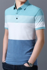 中年爸爸夏装短袖t恤50岁polo衫上衣服夏季薄款中老年人男士爷爷，男装T恤，电商B212（原钱塘6029）