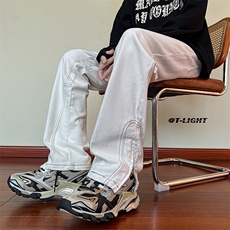 B2212023秋冬新款美式ins高街小众拉链牛仔裤LK22077-P65控88，男装牛仔裤，电商B221