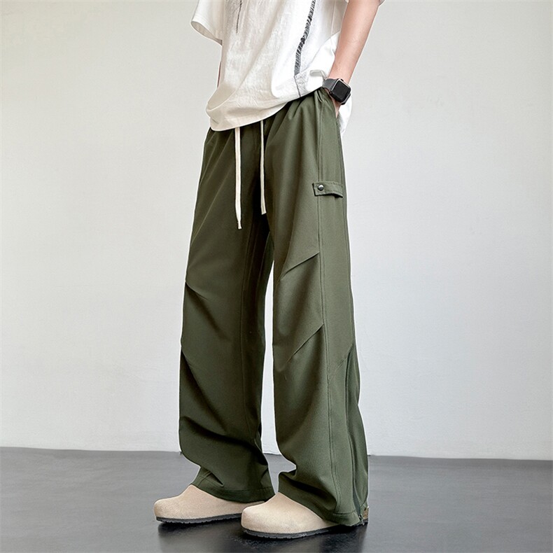 2025春新款美式伞兵裤男春季高街潮流休闲长裤阔腿裤K2810P42控79图片