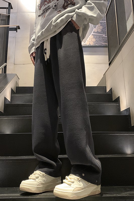 秋冬新款毛呢纽扣休闲卫裤M~5XLXZ604-KG69-P50控68,男装休闲裤,星座604