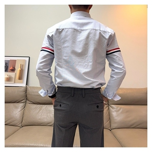 高品质秋冬款男女条纹衬衫宽松休闲衬衣cs6777 P45图片