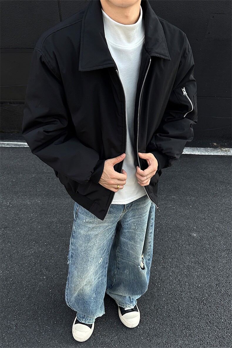 短款教练飞行夹克美式冬季夹棉复古外套棉服男5D1180-TP5598,男装夹克,电商A102