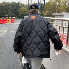 冬季菱格棉服男女2023新款棒球服休闲宽松情侣外套棉袄MZ003-P82，男装棉衣，星座412-3