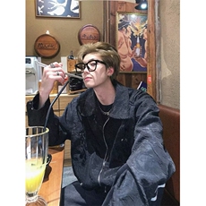 复古铆钉褶皱夹克男春秋新款潮牌设计感宽松纹理外套J802，男装夹克，星座1116A（原606A-3）