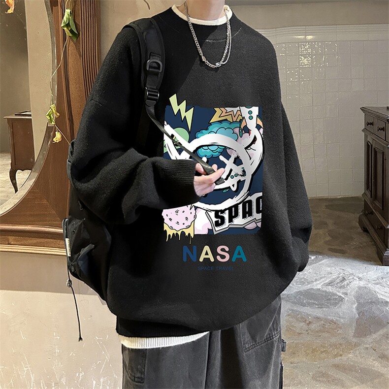 控78假两件毛衣男大码加绒针织衫男毛线衣M80275-P55加绒P70,男装针织衫/毛衣,电商A040