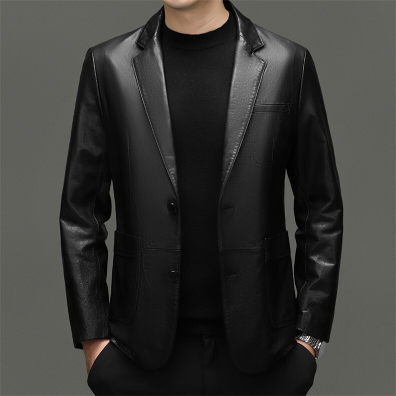 BG-X089春秋款海宁真皮皮衣男头层牛皮西服商务休闲男装外套,男装西服,电商B360A（原721A）