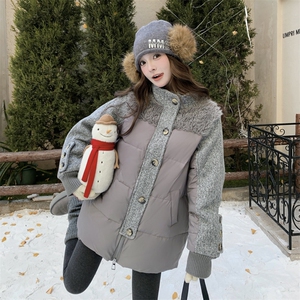 新款 主推中长款皮毛拼接90绒羽绒服2681-P335-K488图片