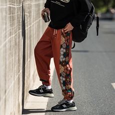 秋冬新品宽松男士大码刺绣贴布拼色青春流行休闲长裤K98-P85，男装休闲裤，星座305A（原312A-1）