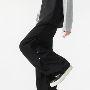 8XL-M 秋冬美式冲锋裤子男士潮牌阔腿裤加厚直筒宽松长裤K9178P58图片