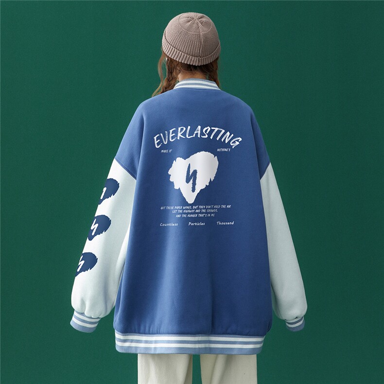 2022春装新款拼接美式复古hiphop棒球服外套夹克潮 G112 P65控88图片