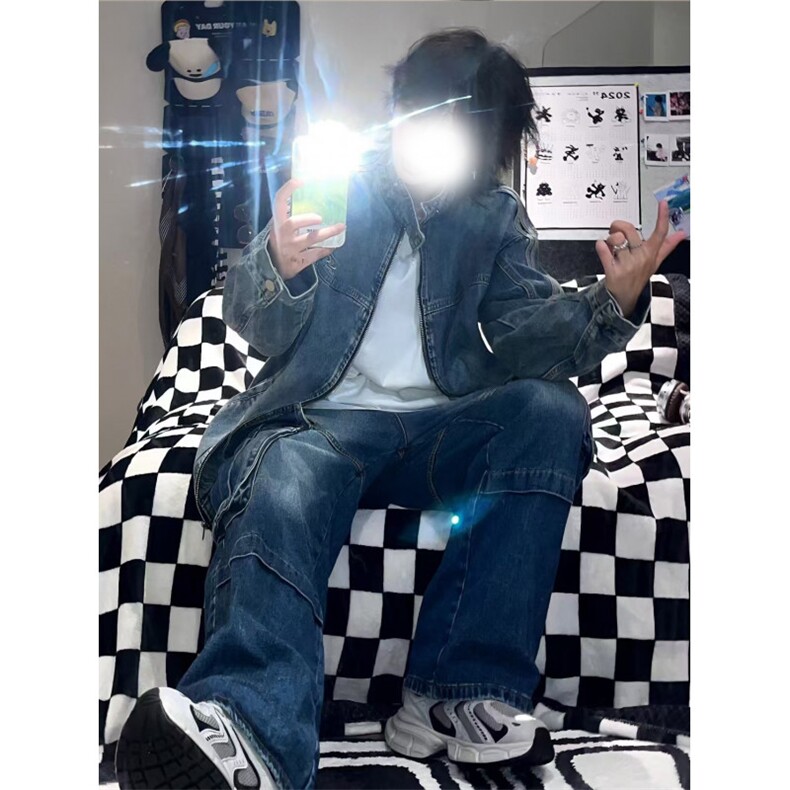 【有货】美式复古水洗做旧牛仔外套男春秋短款夹克W353WW-特P75,男装夹克,星座1007（原301D）