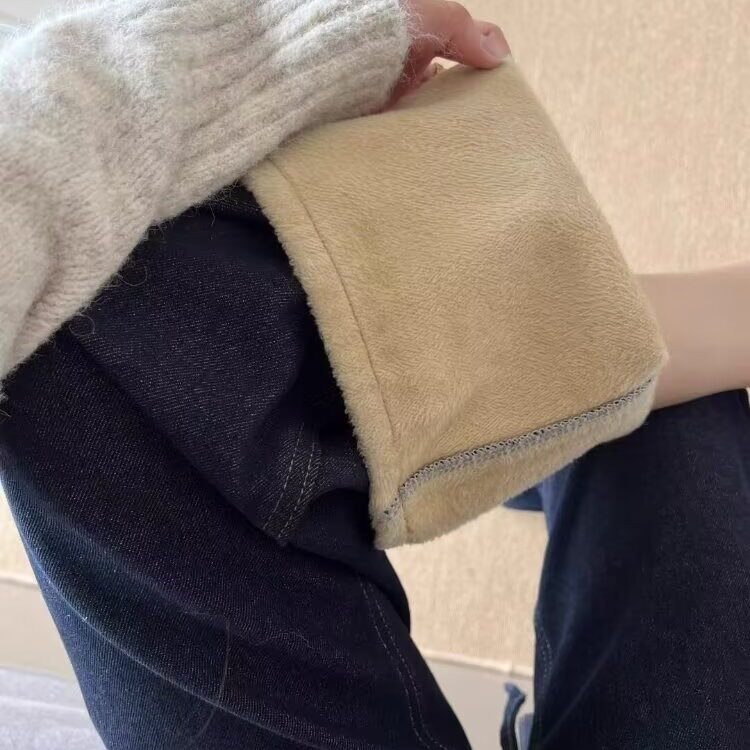哈伦牛仔裤女2025萝卜显瘦胖mm宽松秋冬加绒直筒深蓝色九分老爹裤,男装牛仔裤,星座1210-1