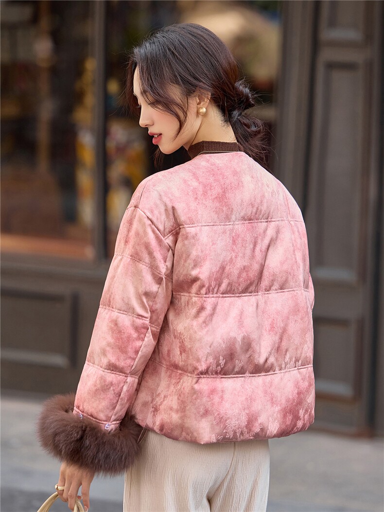 2025冬装新款新中式时尚潮流9绒羽绒服外套,女装羽绒服,曼琳思菲