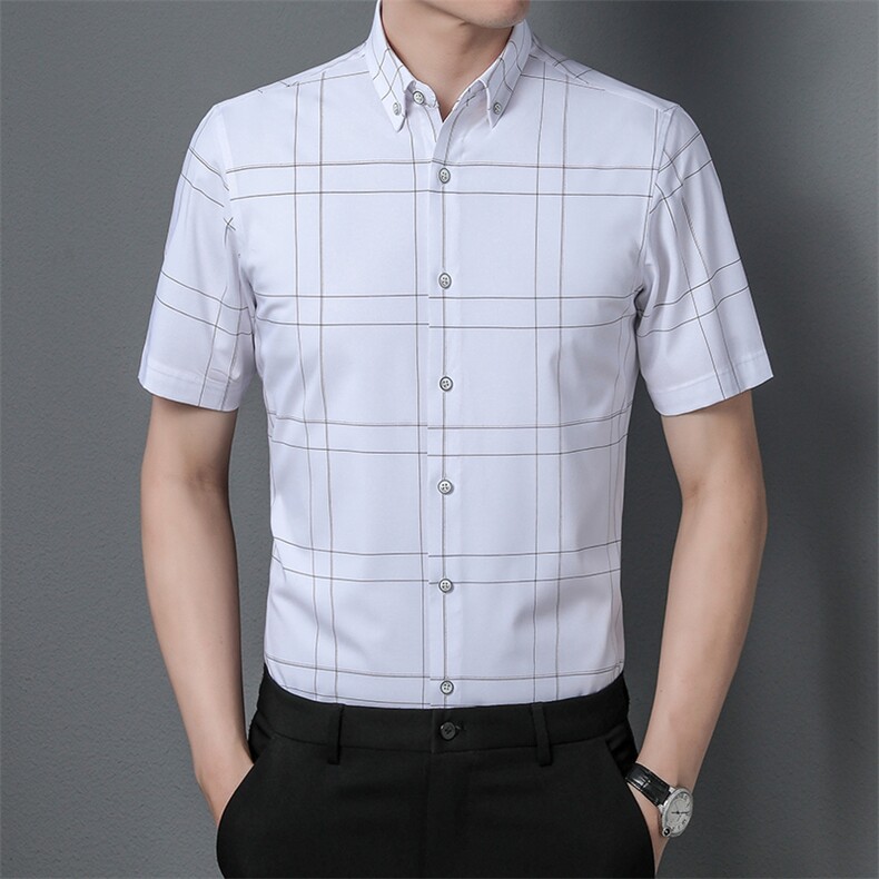 ADd72252钱塘2020-3精品男士休闲格子衬衫高端P70图片
