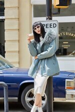 冬装现货一手长短款派克不可脱卸细腻光洁手感舒适，其它，千浪依族