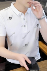 83019-P35商务休闲半袖T恤男2025夏季新款时尚翻领短袖衫，男装T恤，电商D310B