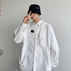 衬衫男春季设计感小众港风宽松外套痞帅ins休闲衬衣W6944-P35，男装衬衫，星座512-2