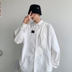 衬衫男春季设计感小众港风宽松外套痞帅ins休闲衬衣 W6944-P35图片