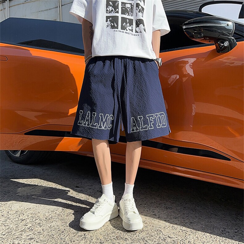 夏季新款泡泡纱印花新款男女同款短裤XZ102B-1-DK2506P20,男装牛仔裤,星座102B-1