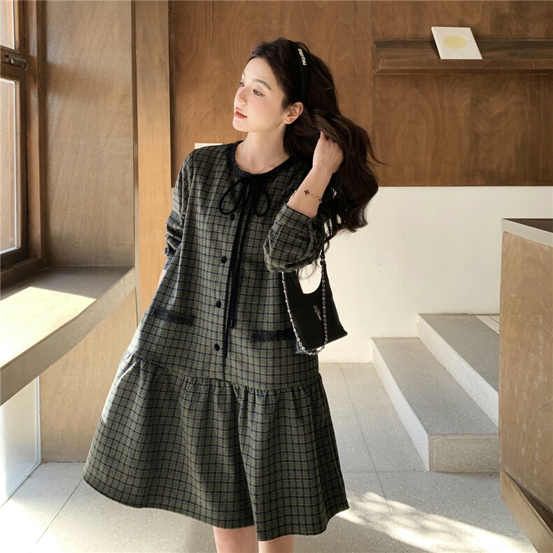 【新款】学院风格子春装连衣裙2C327-6603P160控248,女装连衣裙,2C327
