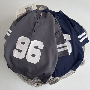 现货！学院风美式POLO衫短袖夏季显年轻亨利领-LK80072-特批35图片