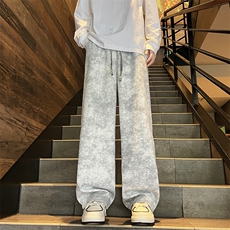 A316-1-K1243特P4065秋季2025新款扎染脏脏抽绳直筒裤卫裤，男装休闲裤，星座906（原电商a316-1）