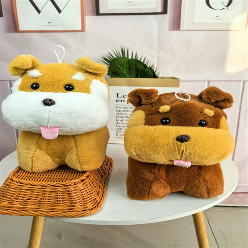 厂家直销婚礼现场抛洒环节玩偶面包狗，十寸十五寸毛绒玩具厂家