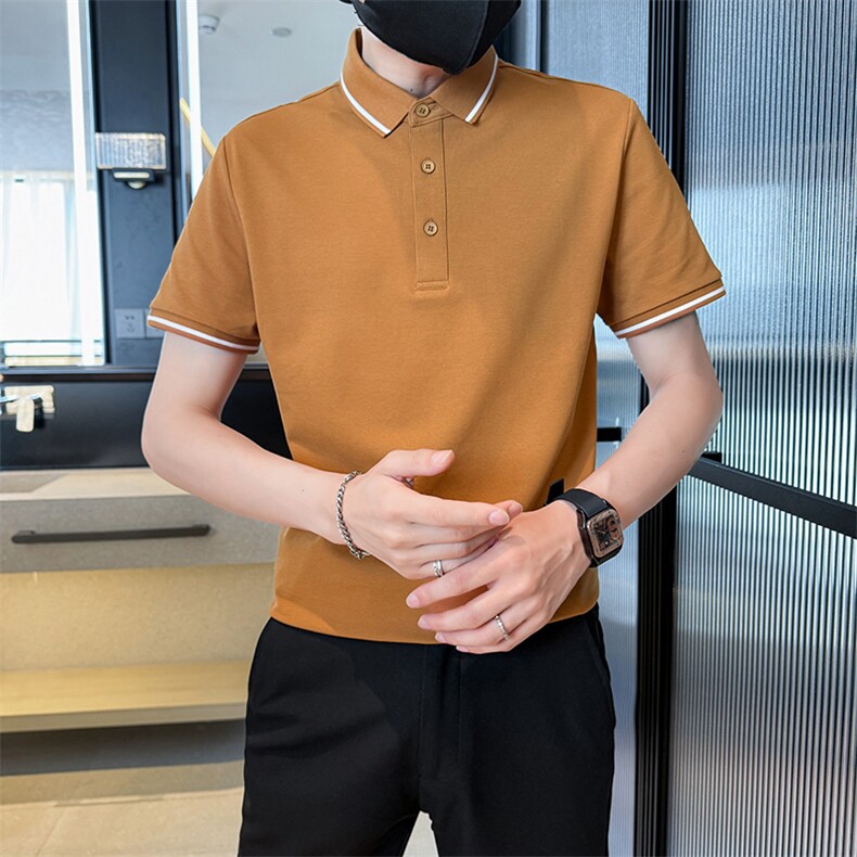 2025夏季7A抑菌主推撞色领常年短袖T恤翻领Polo衫D342-2258特P42图片