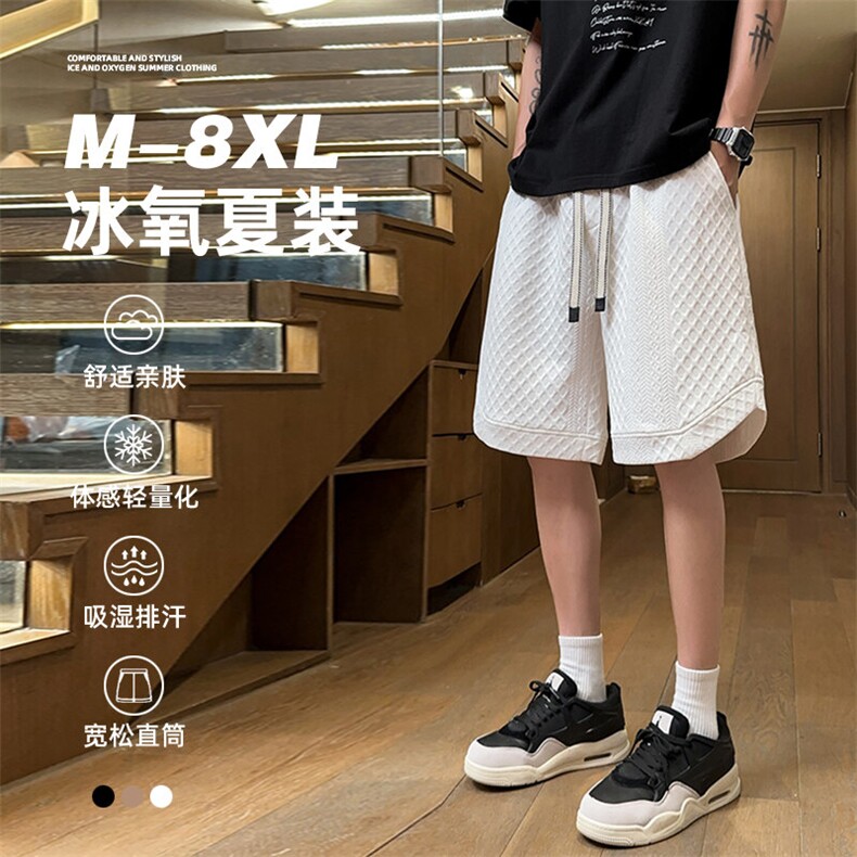 酒店-提花面料短裤美式潮牌夏季工装大码五分裤DK817P27图片