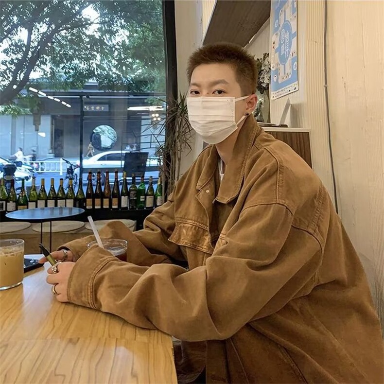 牛仔外套男春秋季新款港风情侣痞帅上衣工装夹克218-8JK1008P58,男装工装外套,星座218-8