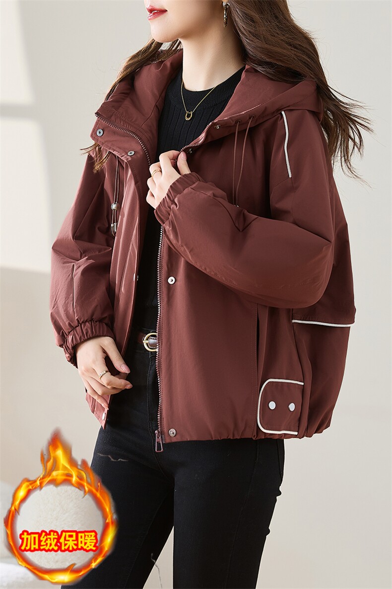 短款休闲连帽派克服加绒厚外套女2025冬季新款小个子宽松保暖棉衣,女装棉衣/棉服,慕咨