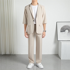 TW052-P95夏季时尚ins青年七分袖西服宽松港风西装两件套装中袖，男装西服，星座507A（原星座306B-2）