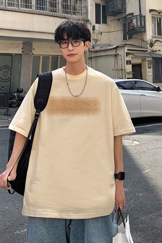2024夏新款数据款港风个性撞色印花短袖T恤上衣T2221-P48，男装T恤，星座914-3