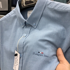 爸爸夏装短袖衬衫商务休闲男士上衣服夏季薄款衬衣夏天中年人男装，男装衬衫，电商B212（原钱塘6029）