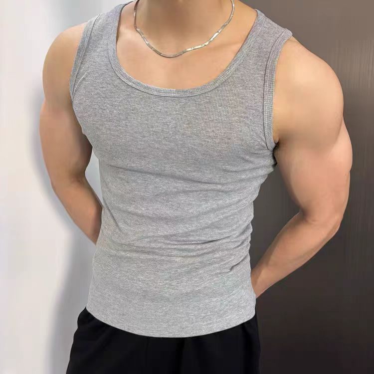 重磅弹力透气螺纹背心男款打底t恤弹性健身运动310A-4-BX66-P13,男装T恤,星座310A-4