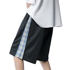 2021夏季拼接网眼冰丝5分6分运动短裤货号B416-DK24P25，男装休闲裤，电商A063